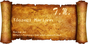 Tószegi Mariann névjegykártya
