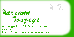mariann toszegi business card